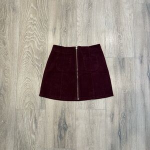Brandy Melville Burgundy Corduroy Skirt